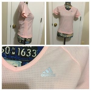 NWOT Adidas Climalite Sport Short Sleeves Pink Tee